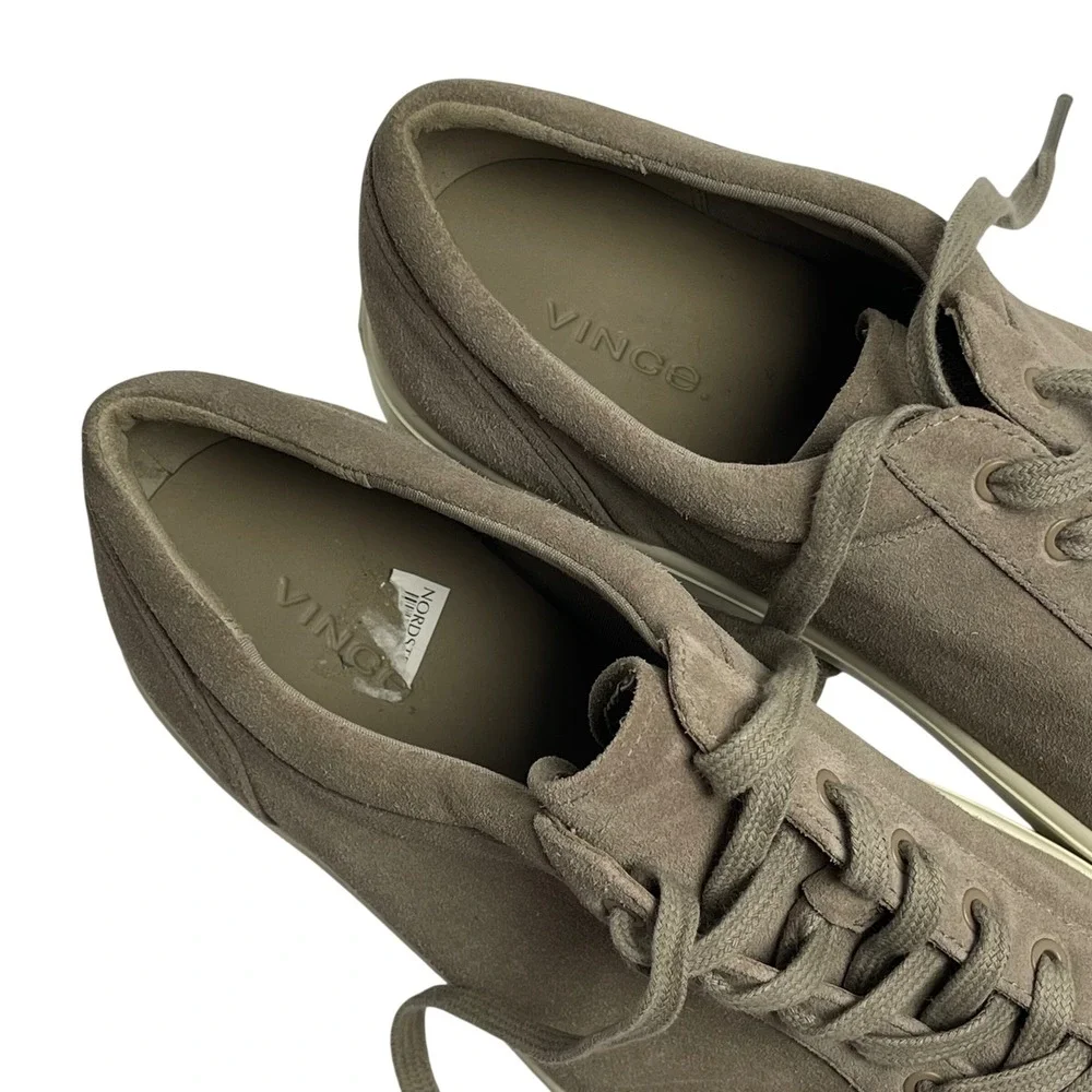 Vince Women's Suede Platform Sneakers Grey Low Top Casual Sz 10‎ $225 Minimalist